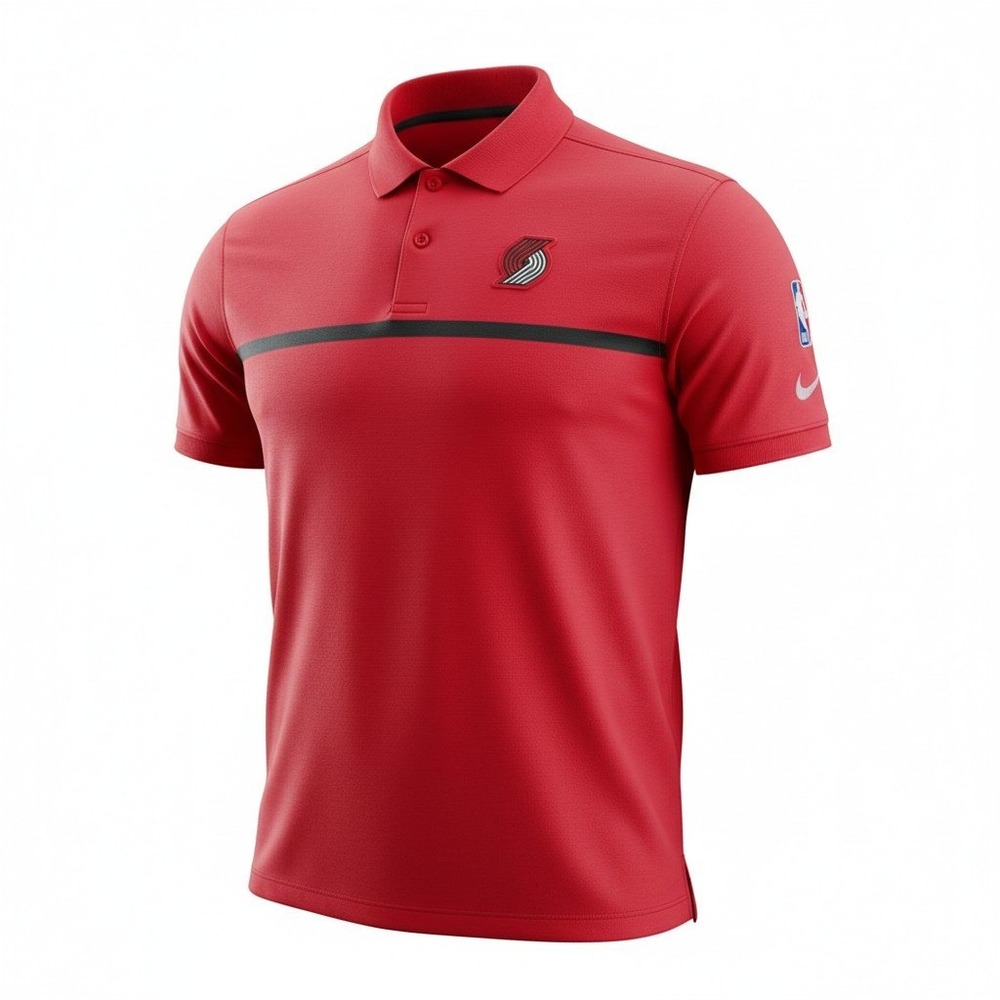 Nike Portland Trail‎ Blazers NBA Red Dri-FIT Polo Shirt Mens Medium DA9652-657
